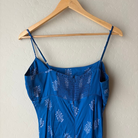 Ciao Lucia Dress Nera Silky Floral Printed Deep Blue Midi Slip Dress Size M - Picture 7 of 11